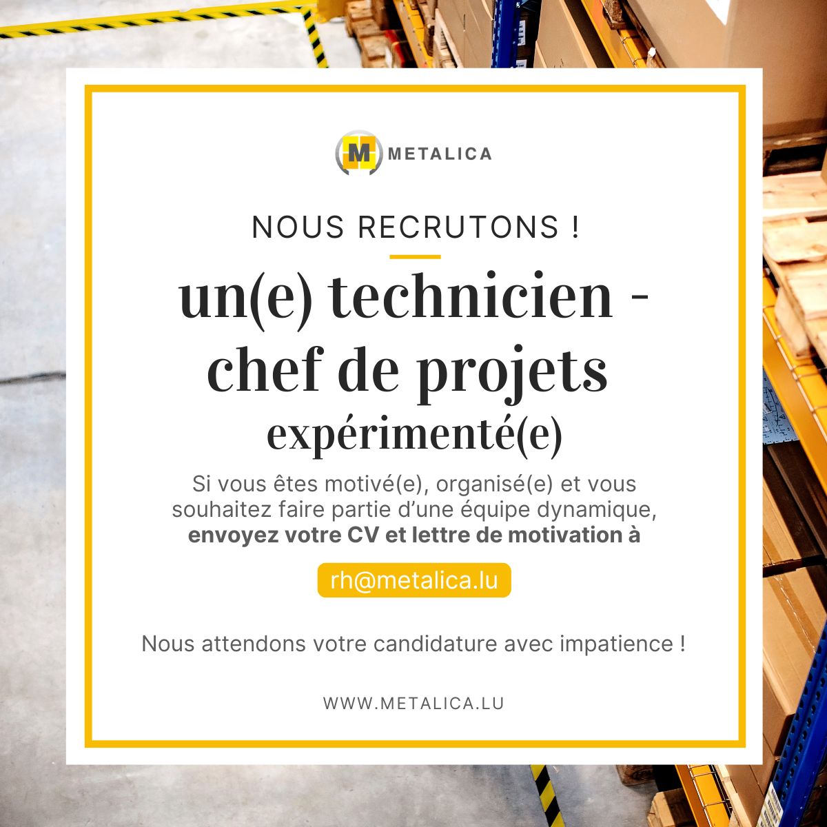 Chef de Projets expérimenté (H/F)